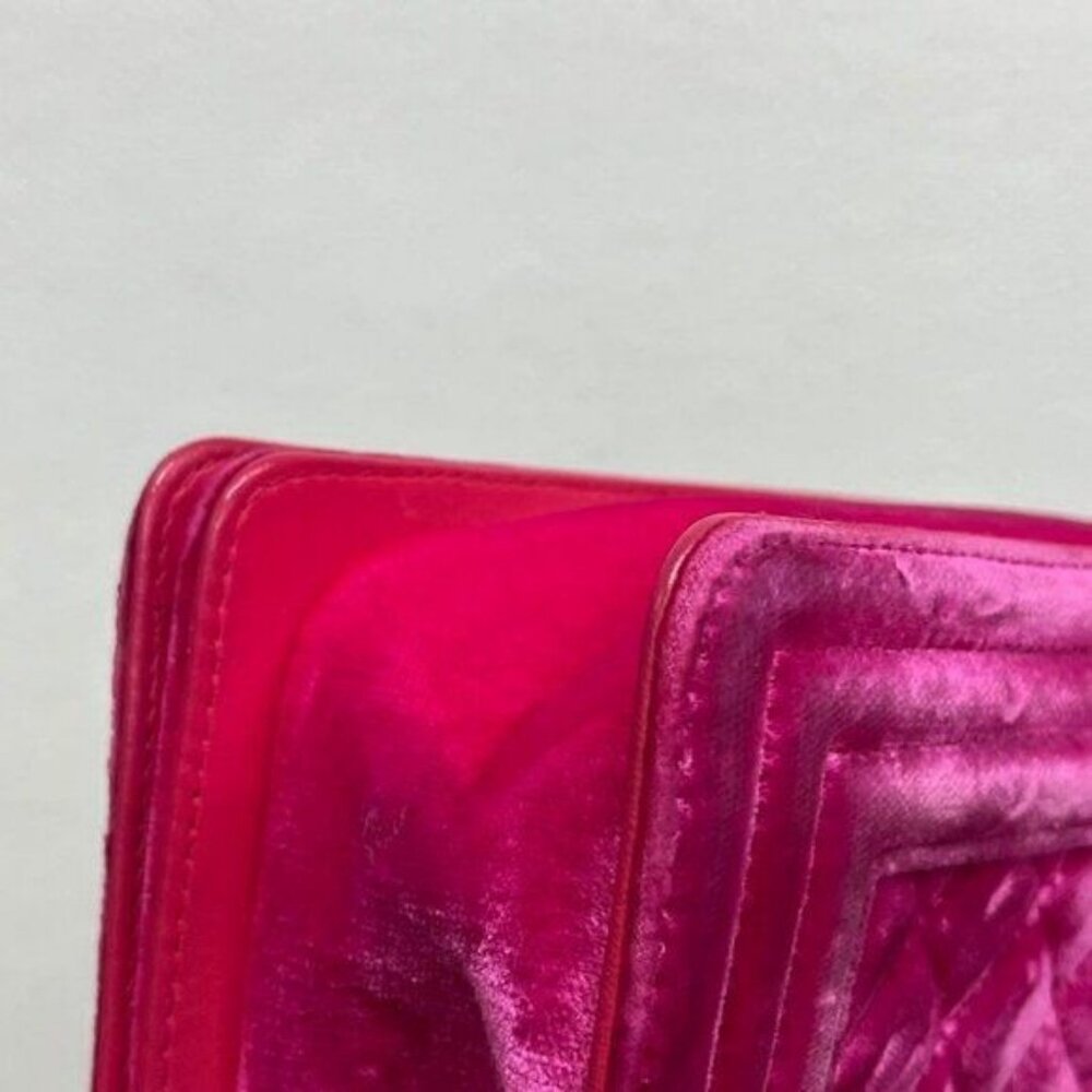 Authentic CHANEL Boy Flap Bag Quilted Chain Shoulder Bag Velvet Pink Fuchsia - Picture 8 of 14